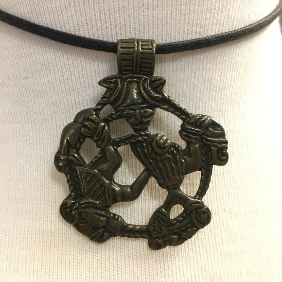 Trickster Loki's Binding Norse Viking Brassy Pendant - Picture 2 of 10
